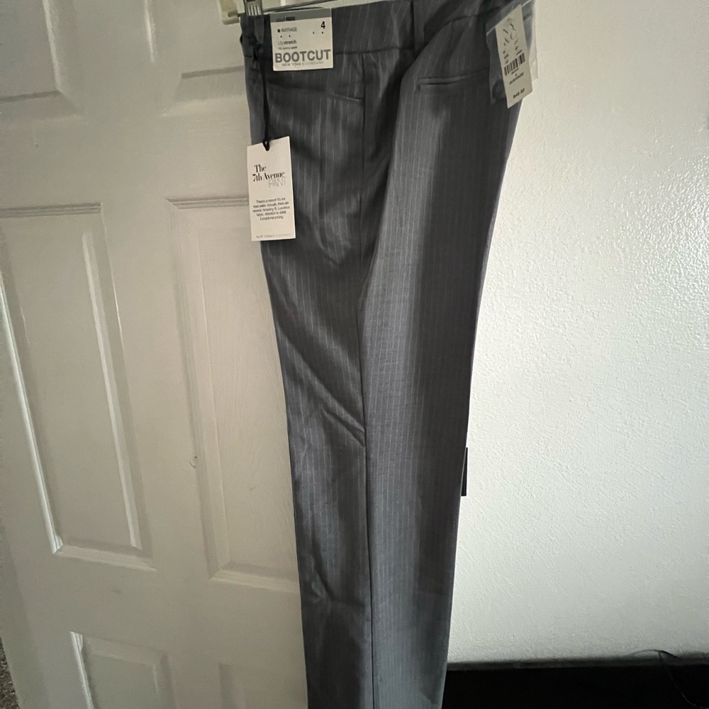 Women’s trousers size 4 New York and Company grey white pinstripe
